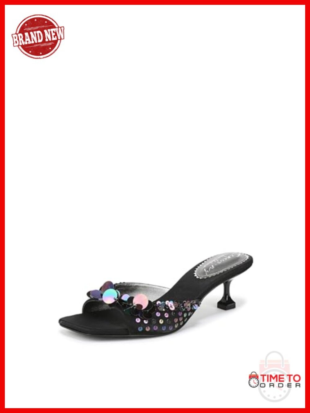Circus NY Sam Edelman Women's Juliana Jeweled Slide Mule Kitten Heel Sandals